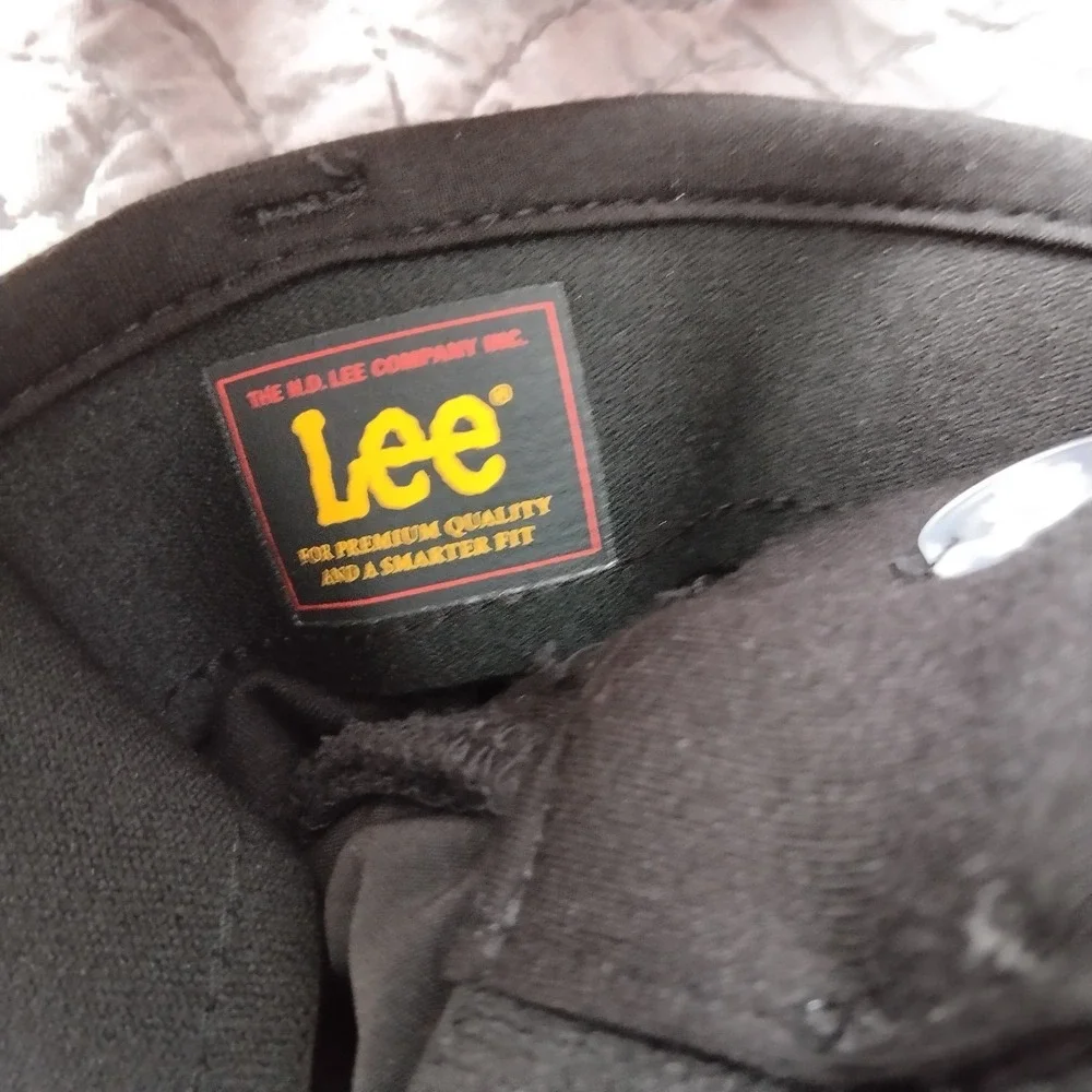 Vtg Y2K Lee Womens 18 Comfort Knit‎ Straight Leg Dress Pants Black Capsule Basic